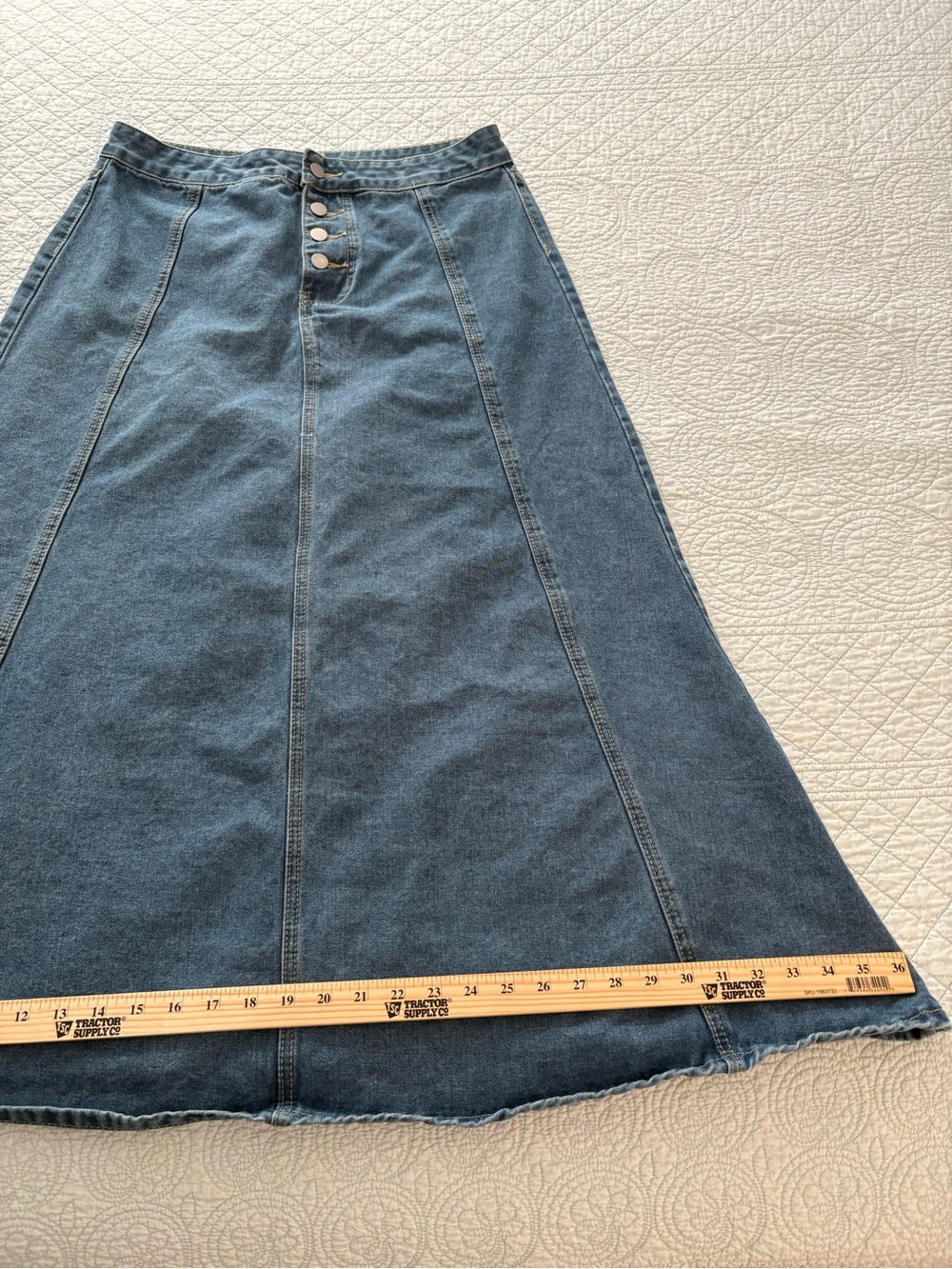 Denim maxi skirt. Size XL. - Picture 9 of 10